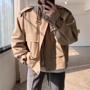 vintage lapel overalls jacket khaki, view 8 - MRSLM