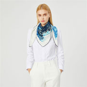 Leopard twill silk scarf 90cm, view 5 - MRSLM