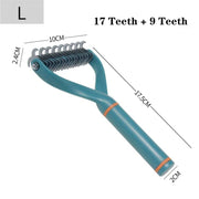 double-sided pet fur knot cutter comb, view 2 - MRSLM