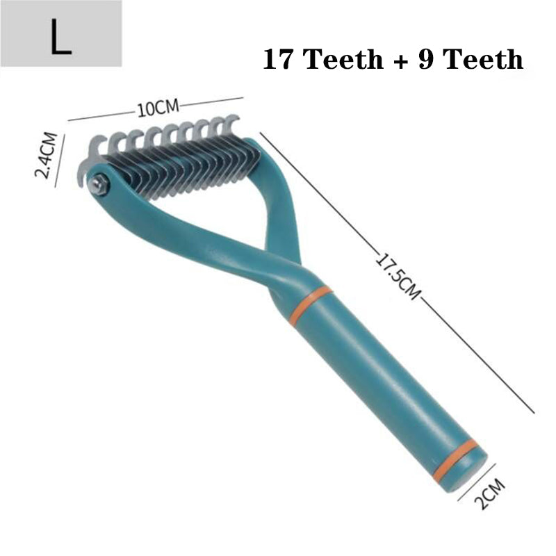 double-sided pet fur knot cutter comb, view 2 - MRSLM