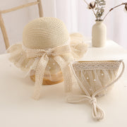 kids straw hat and handbag set, view 3 - MRSLM