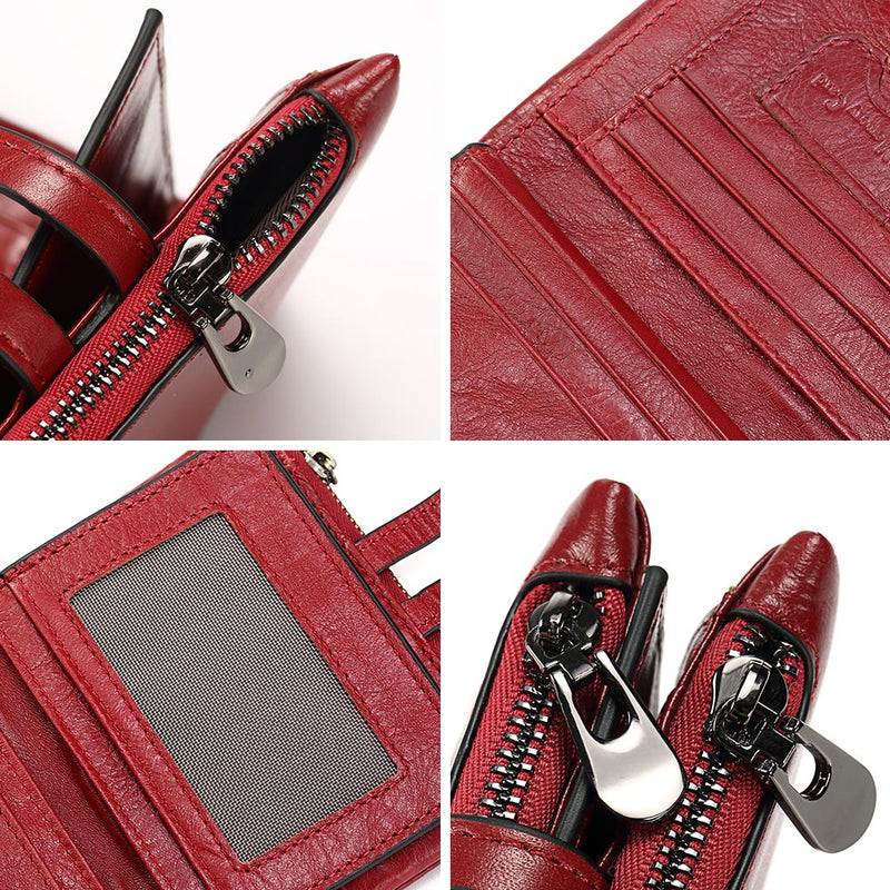 women's genuine leather rfid bifold wallet, view 7 - MRSLM