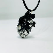 Handmade gothic red heart pendant necklace, view 3 - MRSLM