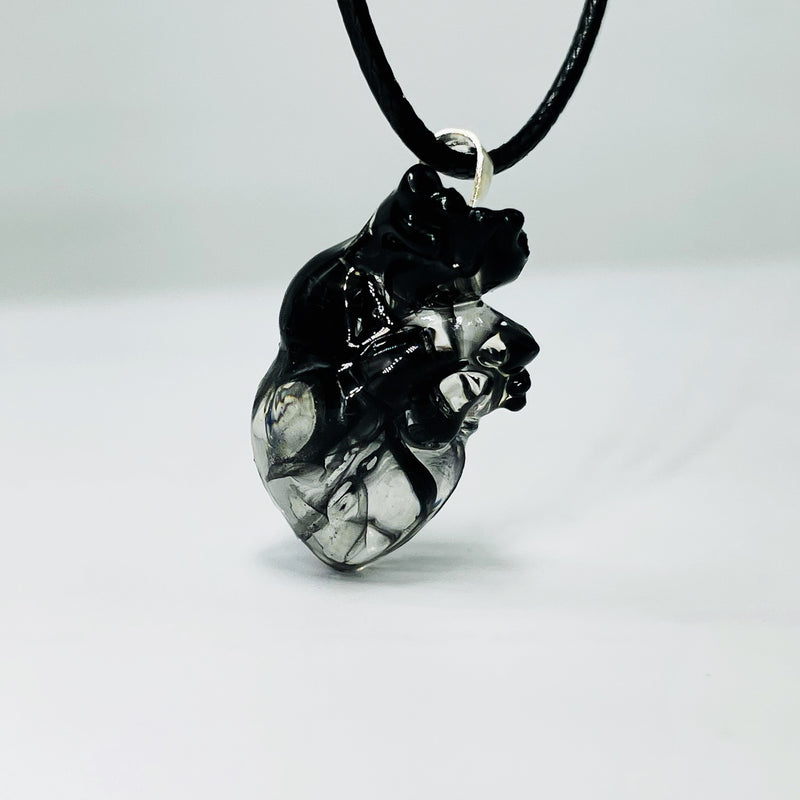 Handmade gothic red heart pendant necklace, view 3 - MRSLM