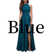 halter slit evening dress, view 11 - MRSLM