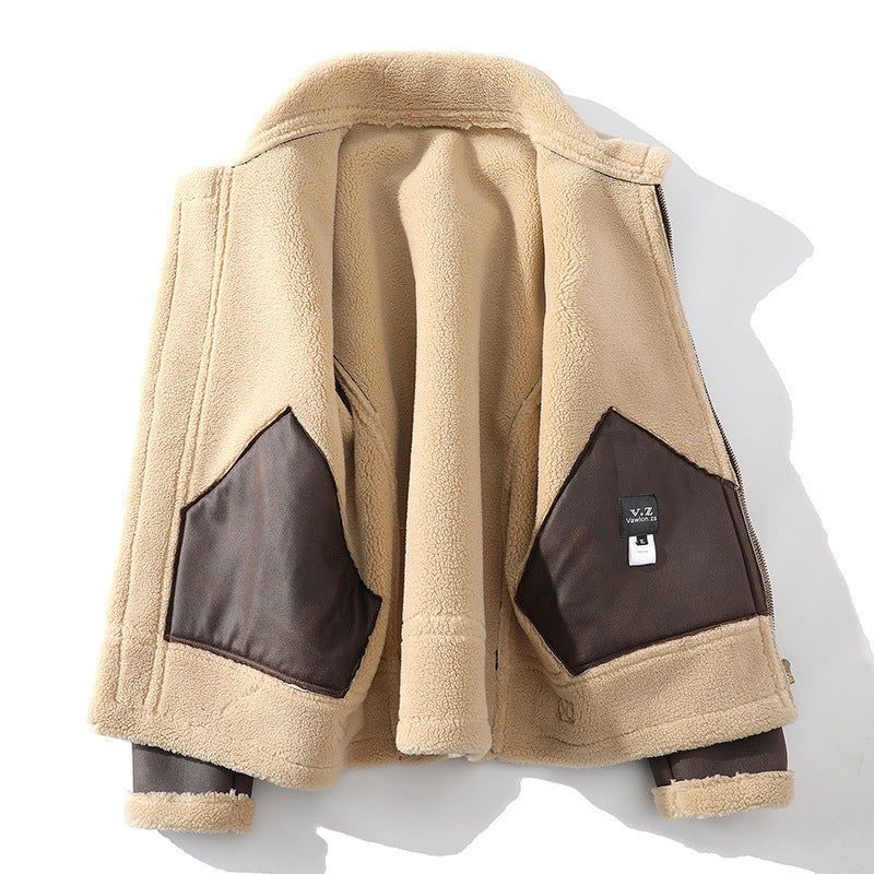polo collar fleece jacket, view 3 - MRSLM