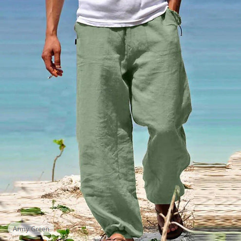 men's summer drawstring beach pants, view 2 - MRSLM