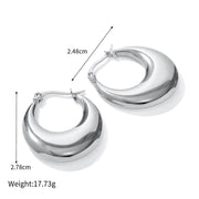 u-shaped stainless steel hoop earrings, view 2 - MRSLM