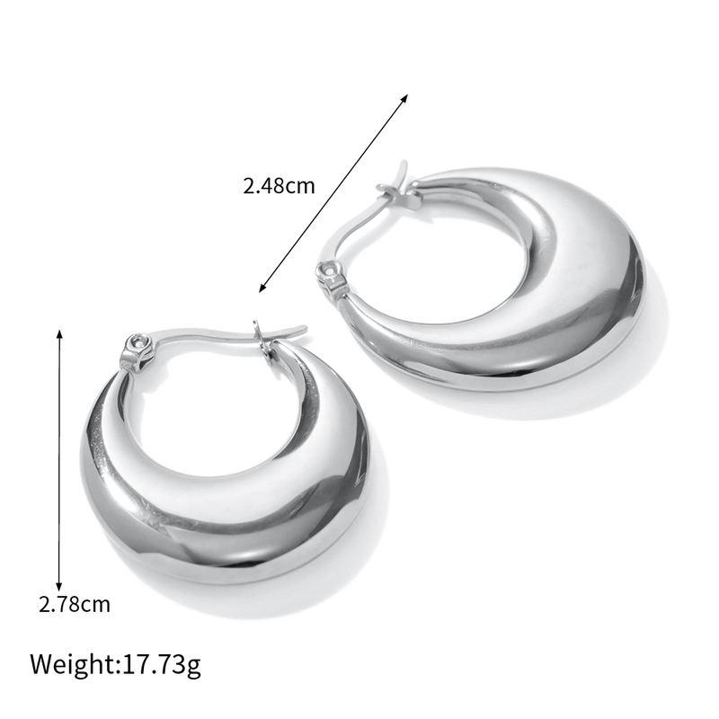 u-shaped stainless steel hoop earrings, view 2 - MRSLM