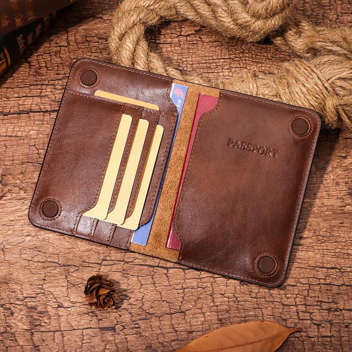 genuine leather passport holder rfid blocking - MRSLM
