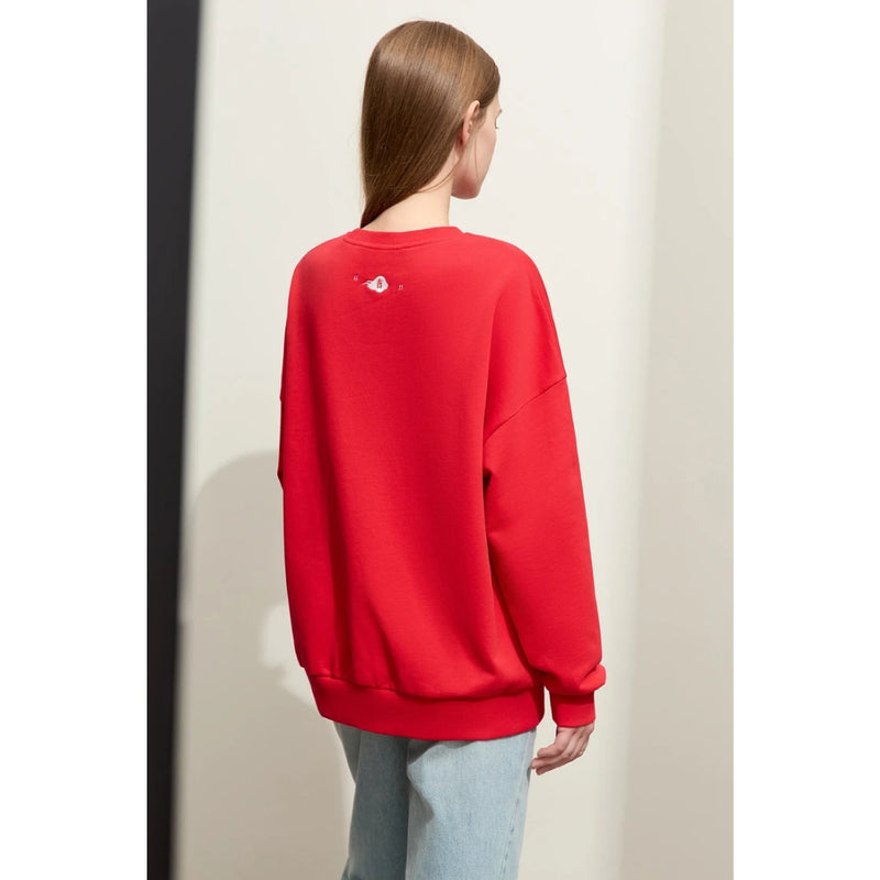 minimalist embroidered pullover for women, view 5 - MRSLM