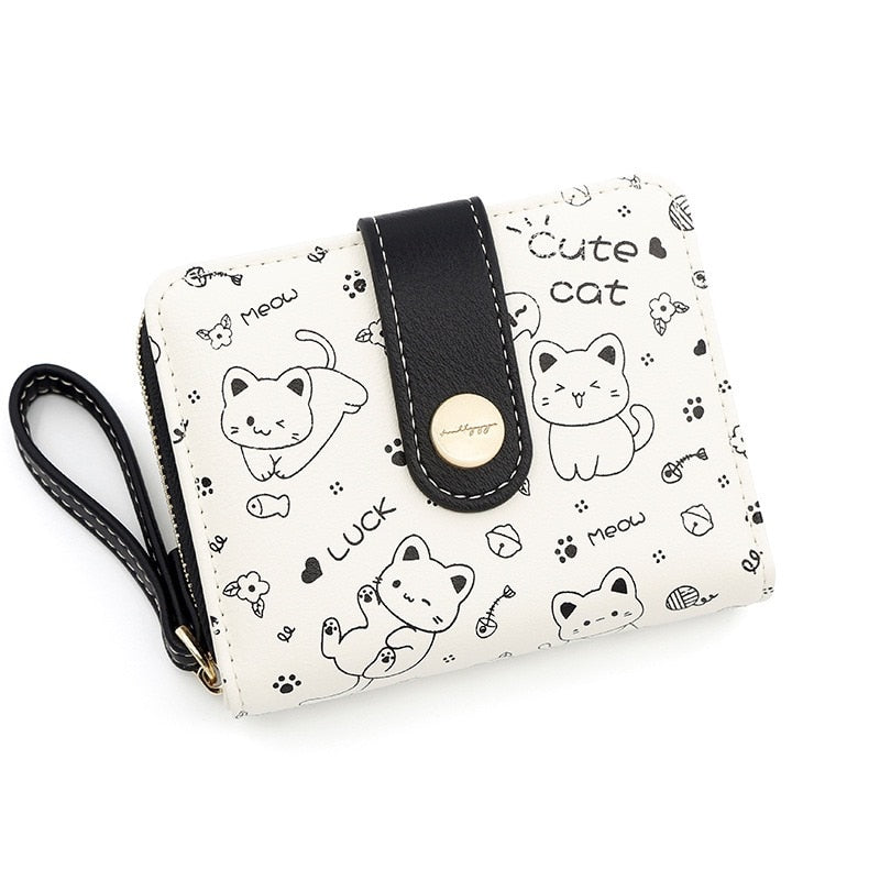 Cute cat compact wallet, view 3 - MRSLM