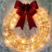christmas led garland with bowknot, view 3 - MRSLM