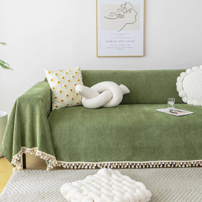 herringbone chenille sofa cover, view 3 - MRSLM