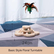 two-tier wooden cat scratching tower, view 8 - MRSLM