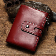women's genuine leather rfid bifold wallet - MRSLM