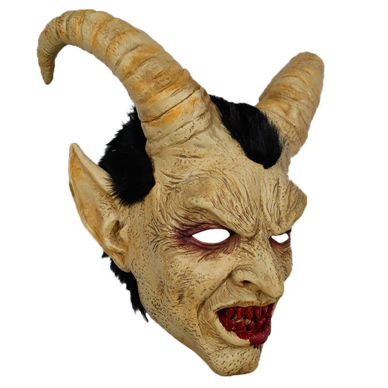 halloween horror devil latex mask, view 7 - MRSLM