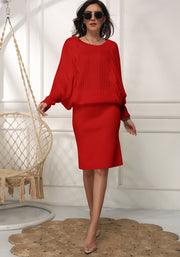 loose batwing sleeve sweater dress, view 7 - MRSLM
