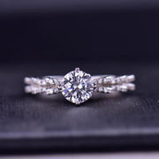 bow moissanite wedding ring, view 3 - MRSLM
