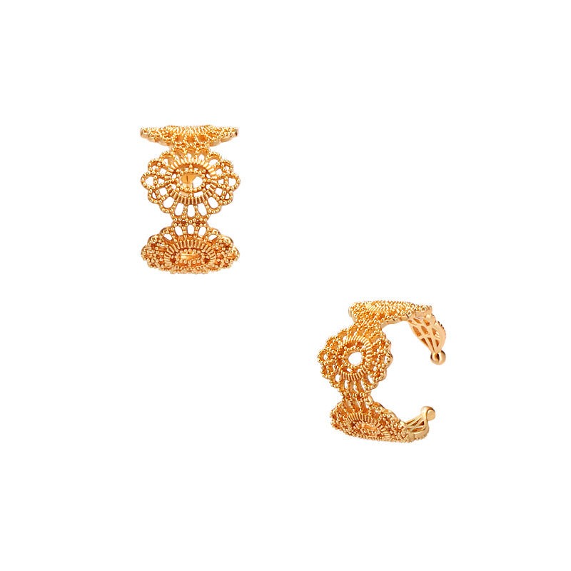 vintage baroque sunflower ear clip, view 4 - MRSLM