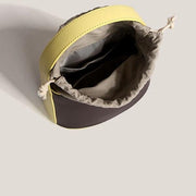 color block vegan leather bucket bag, view 9 - MRSLM