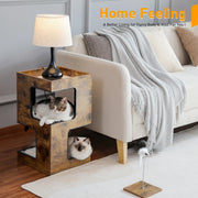 two-piece cat bed set with teaser, view 7 - MRSLM