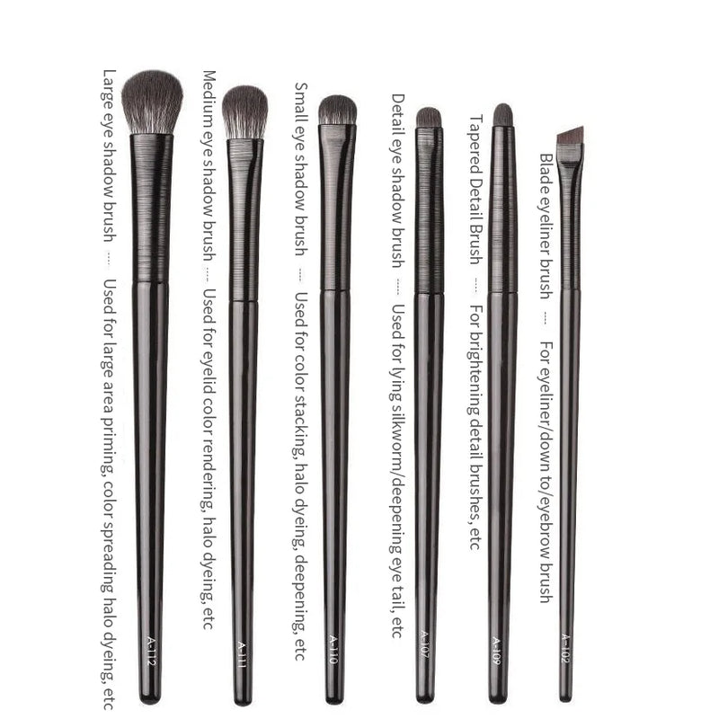 6-piece natural eye makeup brush set, view 2 - MRSLM