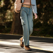 distressed wide-leg jeans, view 4 - MRSLM