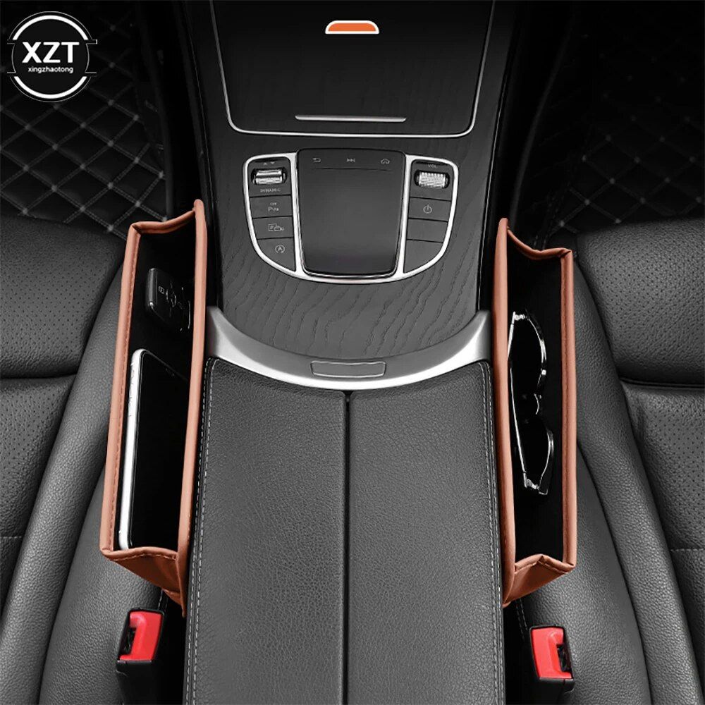 Luxury PU Leather Car Seat Gap Filler & Organizer