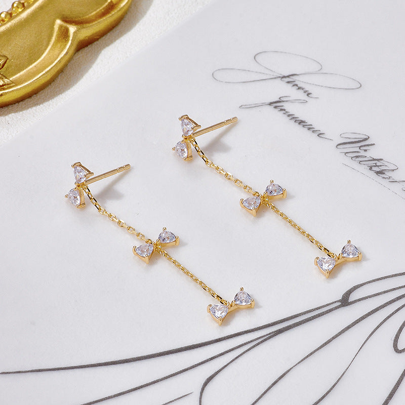 long silver bowknot earrings, view 6 - MRSLM