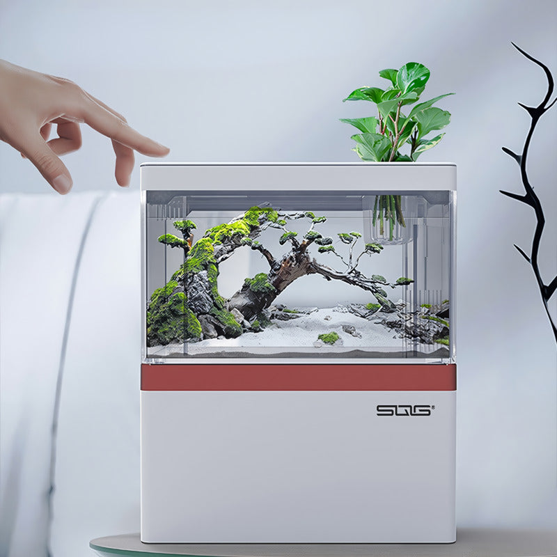 self-circulating mini fish tank, view 4 - MRSLM
