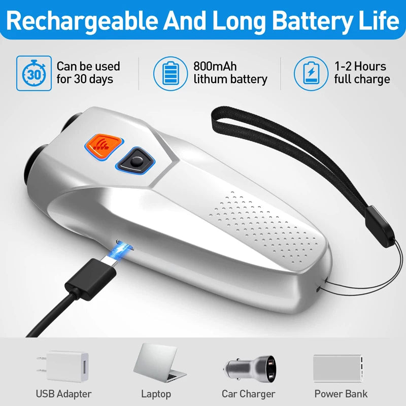 Ultrasonic dog repeller with LED flashlight, view 8 - MRSLM