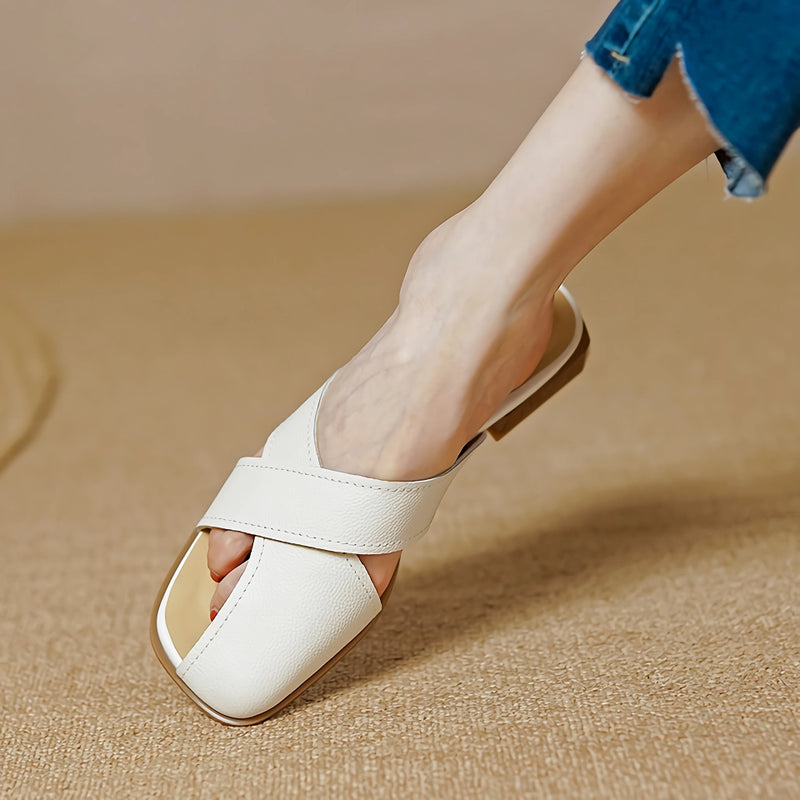 genuine leather rome style mules, view 8 - MRSLM