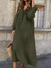 retro cotton linen swing dress, view 9 - MRSLM