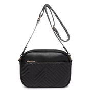 Quilted embroidered grid shoulder bag, view 9 - MRSLM