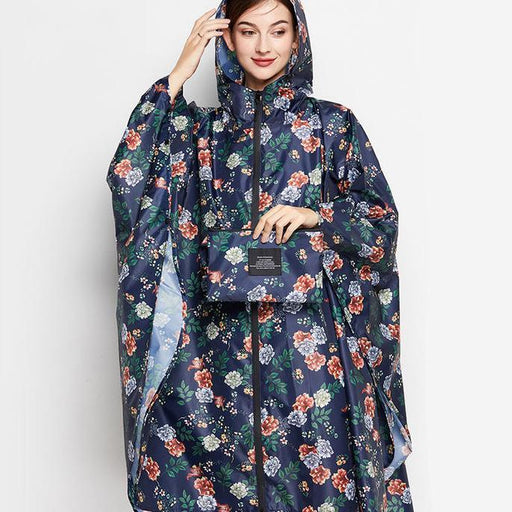 women's hooded rain poncho - MRSLM