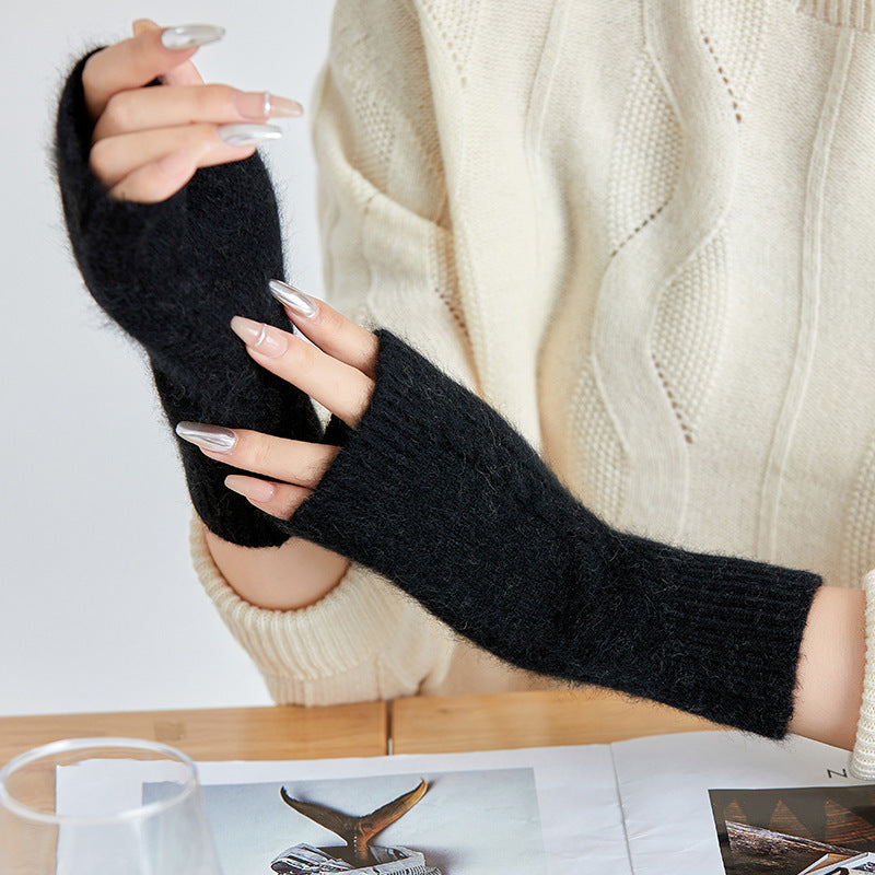 Thick warm half finger gloves, view 3 - MRSLM