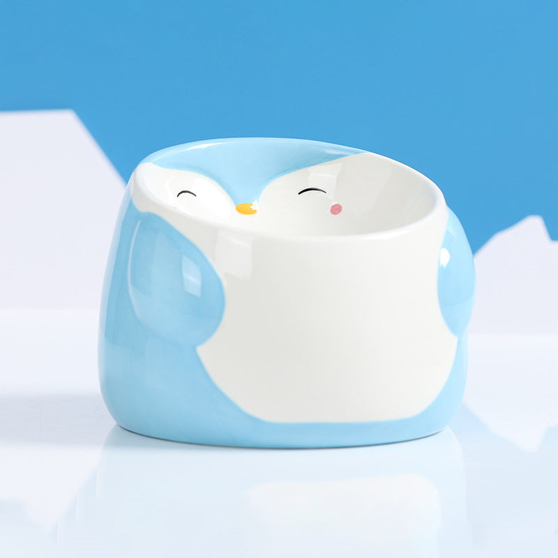Penguin-shaped ceramic pet bowl, view 6 - MRSLM