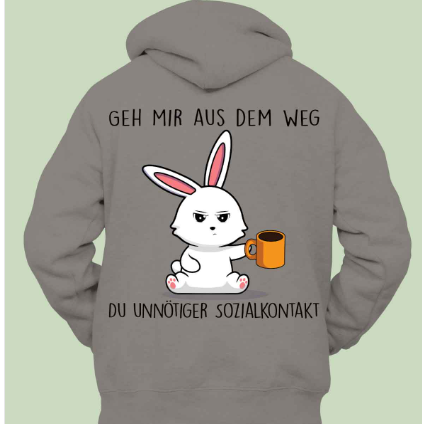 Kitchen Rabbit Hoodie Unisex Back Print