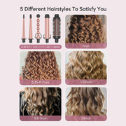 professional 5-in-1 curling iron and hot air brush set, view 5 - MRSLM