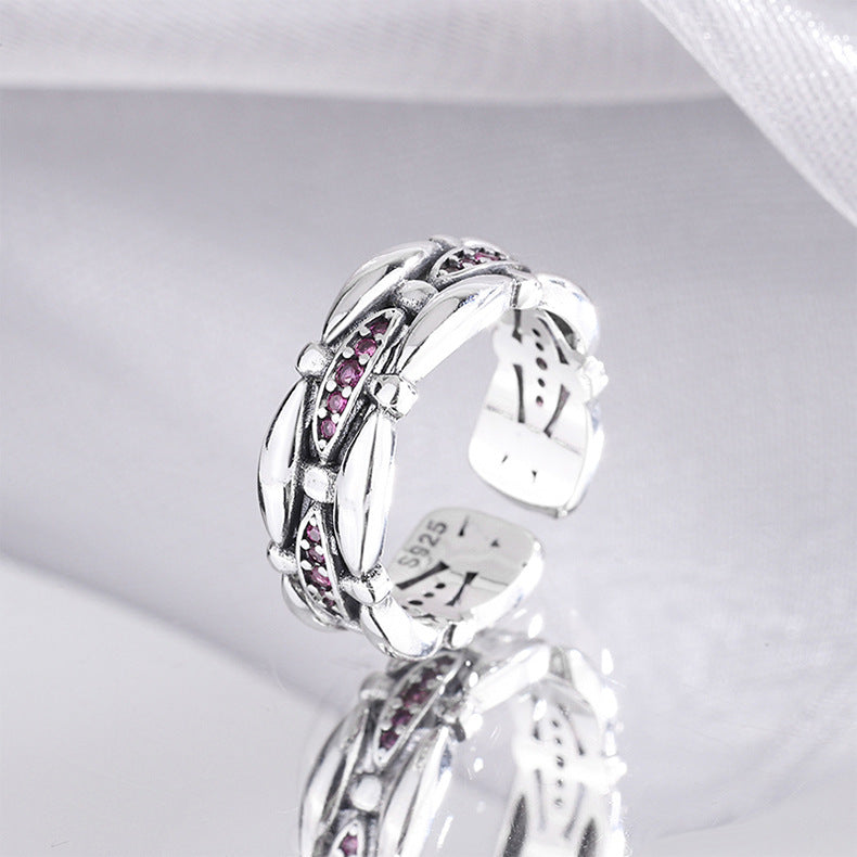 fine sterling silver zircon ring, view 3 - MRSLM
