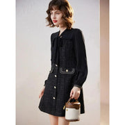 elegant bow lace-up a-line dress, view 5 - MRSLM