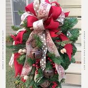 Candy cane Christmas teardrop door swag, view 2 - MRSLM