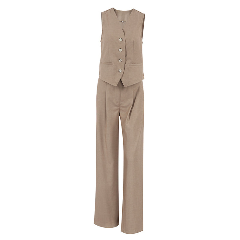 women's summer vest and trousers suit set, view 3 - MRSLM