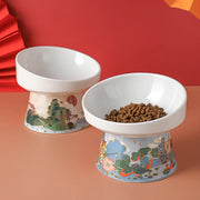 elevated ceramic cat bowl, view 6 - MRSLM