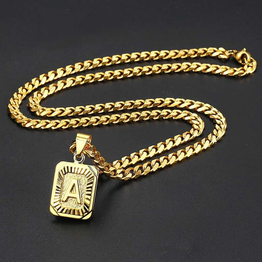 gold plated initial necklace - MRSLM
