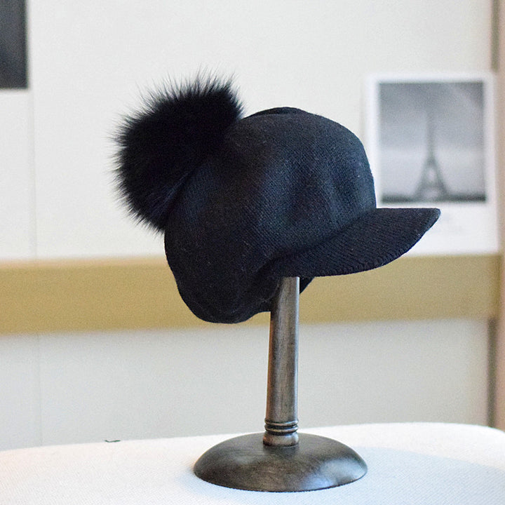 Soft Knitted Wool Ball Beret Retro Korean Type Hat