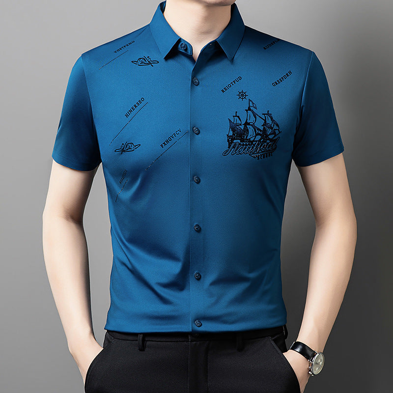 Men's rhinestone printed shirt, view 8 - MRSLM