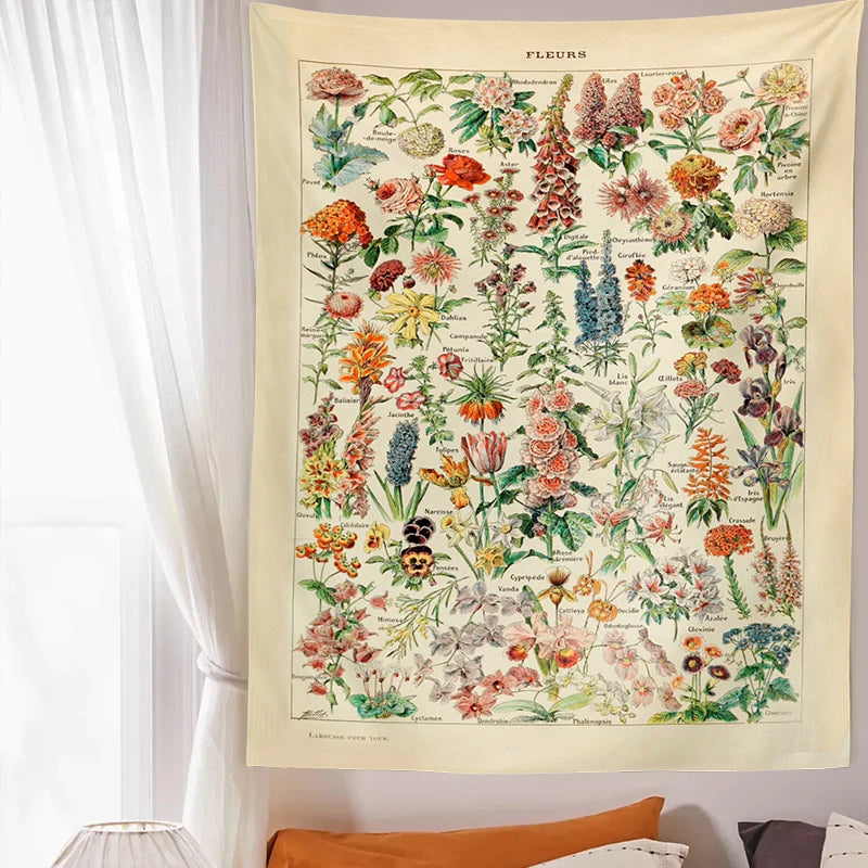 mushroom botanical tapestry wall hanging, view 8 - MRSLM