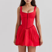 red sleeveless mini dress - MRSLM